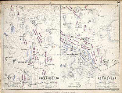 Mappe della battaglia di Gross Beeren e della battaglia di Dennewitz, pubblicate da William Blackwood and Sons, Edimburgo e Londra, 1848 da Alexander Keith Johnston